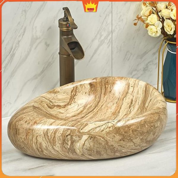 lavabo đá marble màu vân gỗ mg30-kingroom-1