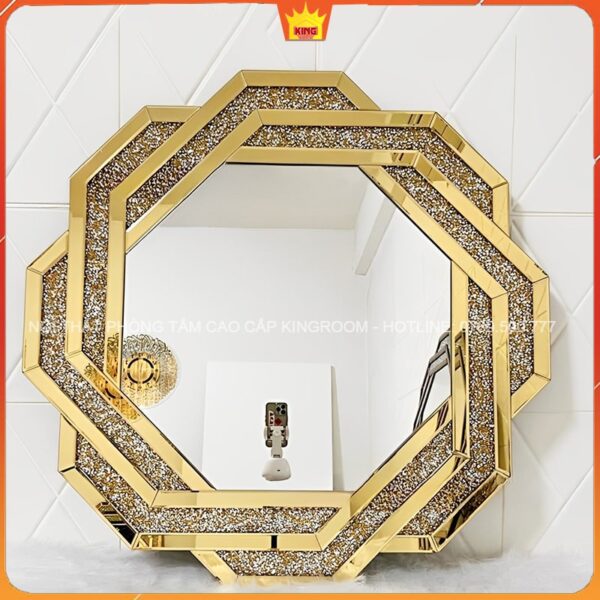 Gương trang trí Gương Đẹp Cổ Điển KH01 với khung màu vàng