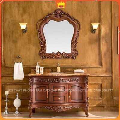 Bộ Tủ Lavabo Tân Cổ Điển H6 thiết kế cong cổ điển