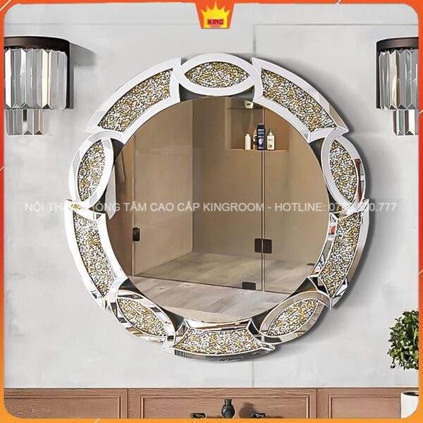 Gương cổ điển RS10 trong không gian phòng tắm thiết kế hiện đại - kingroom.vn
