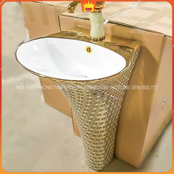 Lavabo Đứng Mạ Vàng Aqua EQ8 3